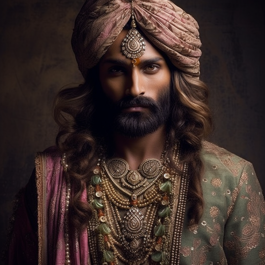 Indian man in traditional clothing with beard