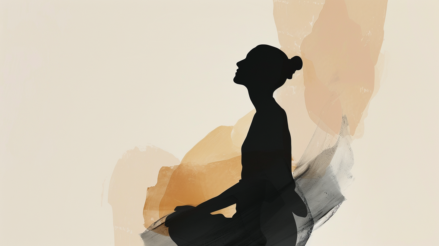 Indian woman abstract painting silhouette