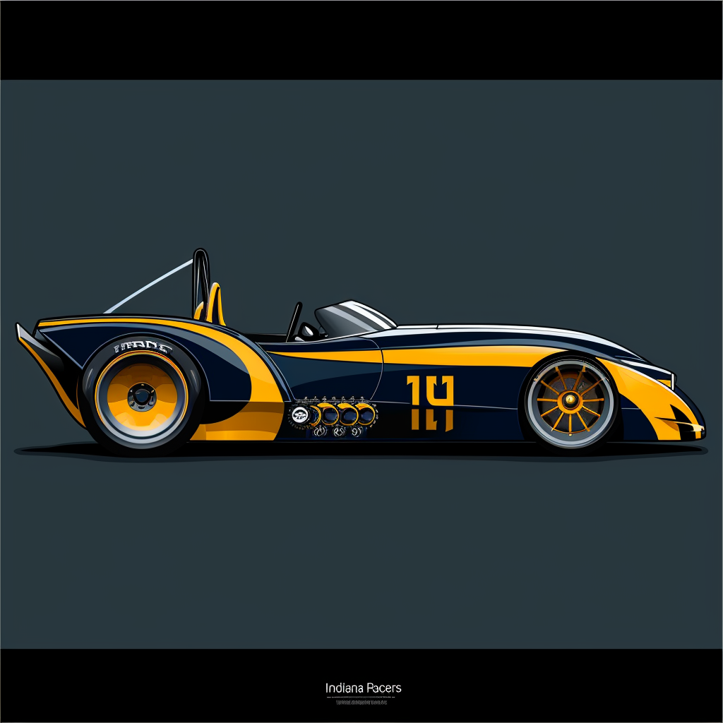 Indiana Pacers Racecar Basketball Print