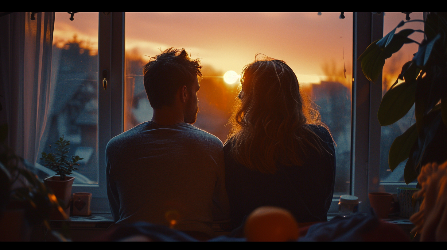 Divorced Couple Sitting Far Apart