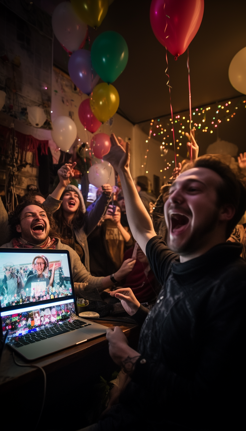 Happy fans enjoying indie punk concert