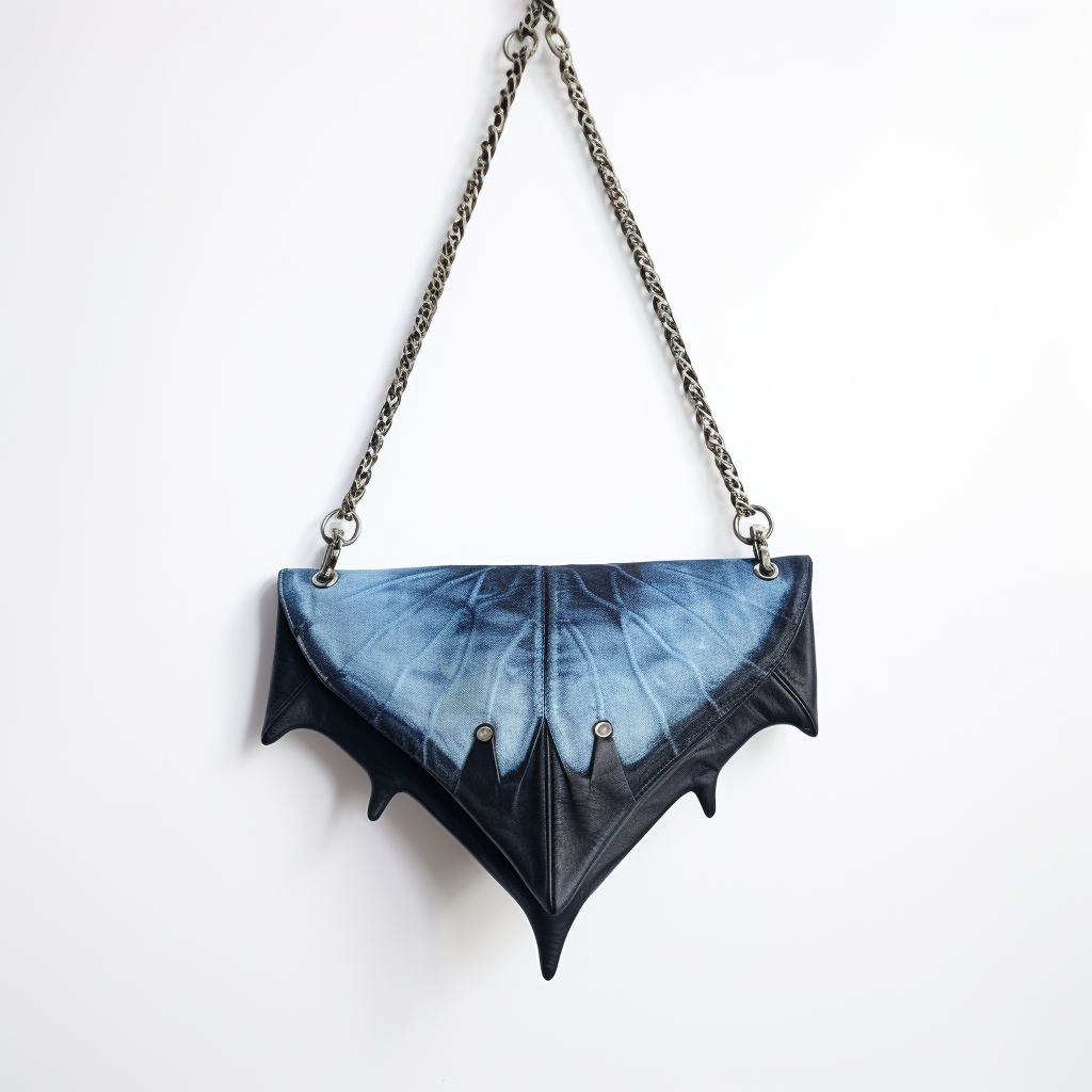 Indigo Tie Dye Shoulder Bag Black Leather