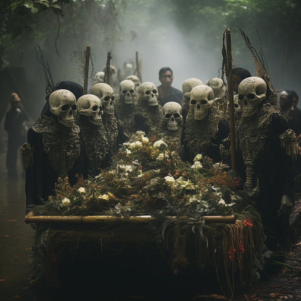 Traditional funeral ceremony in Indonesia