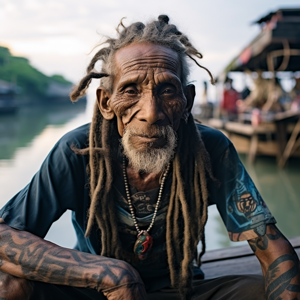 Indonesian hip hop shaman performing magic