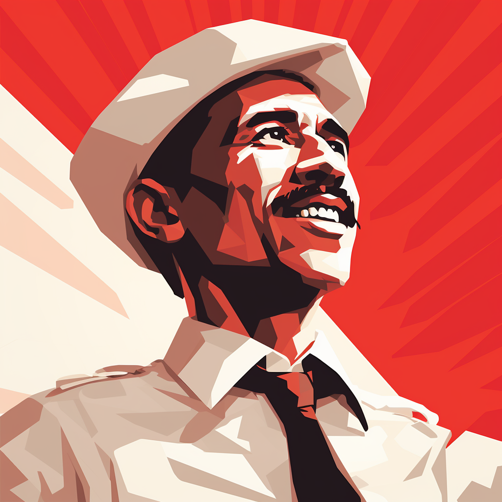 Illustration of Mr Joko Widodo, Indonesian President with People