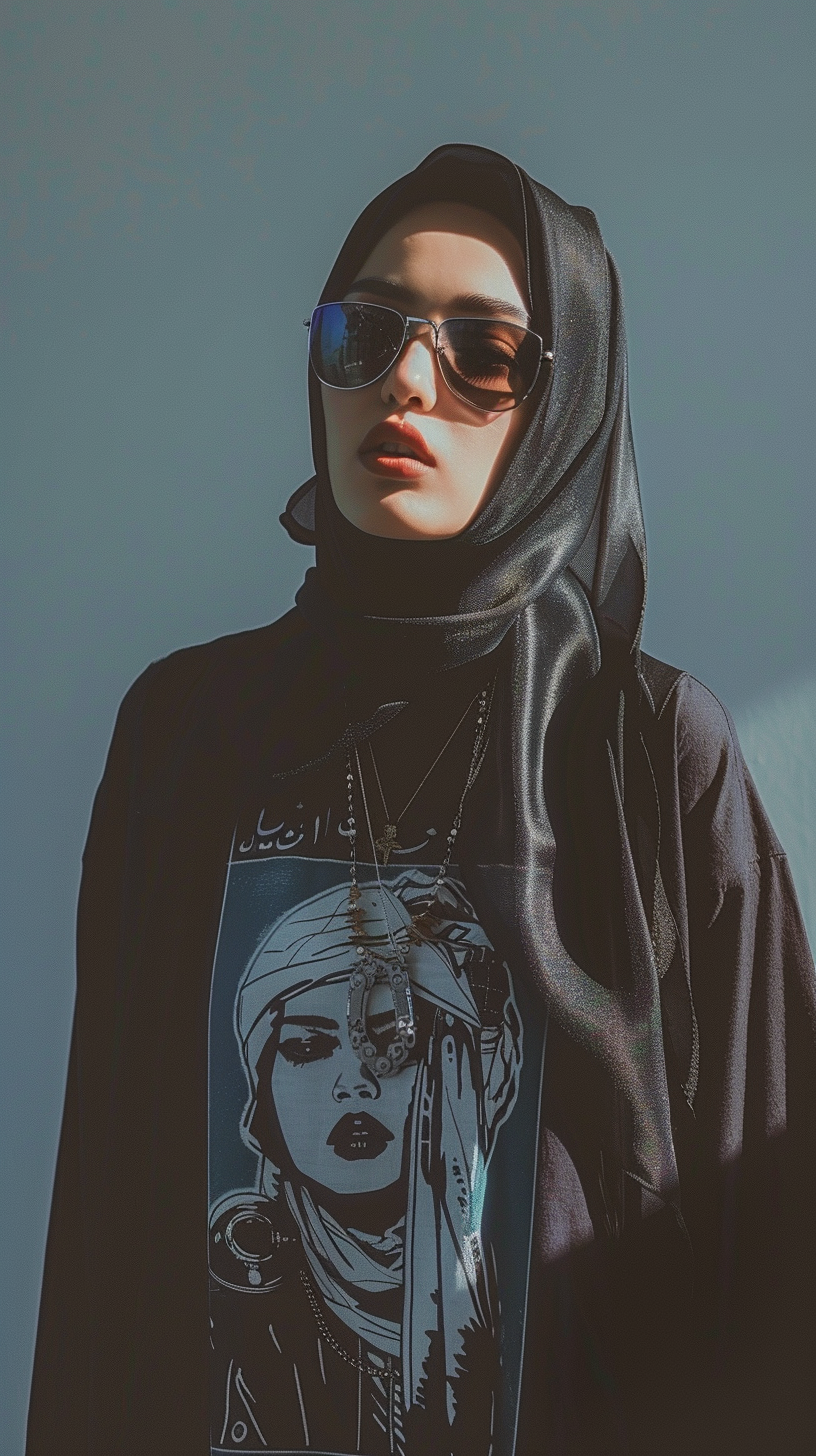 Indonesian woman in hijab urban fashion