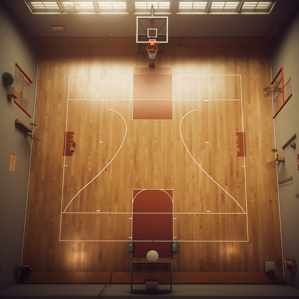 Indoor Basketball Court View