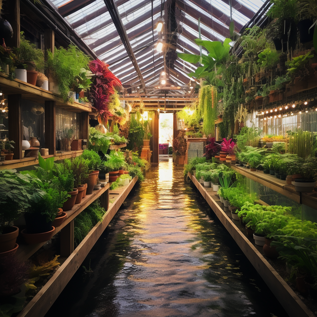 Indoor farm paradise for meditation and wellness