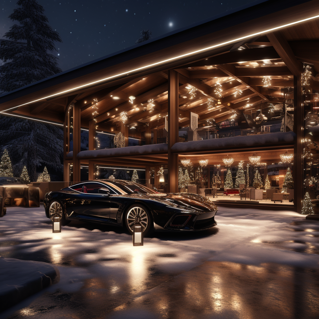 Indoor Garage for Chalet with Lights