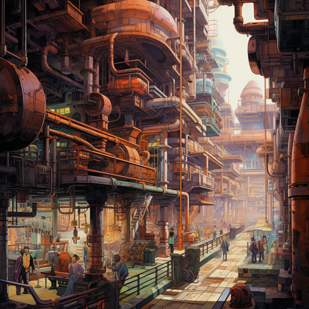 Industrial Fantasy Bazaar Moebius Style