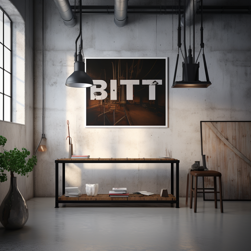 Industrial style poster lighting with BTT