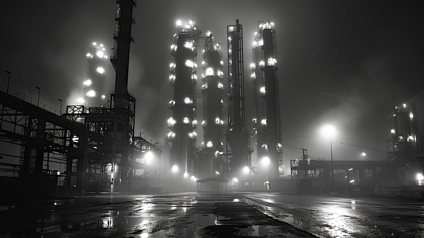 Industrial Area in Black and White