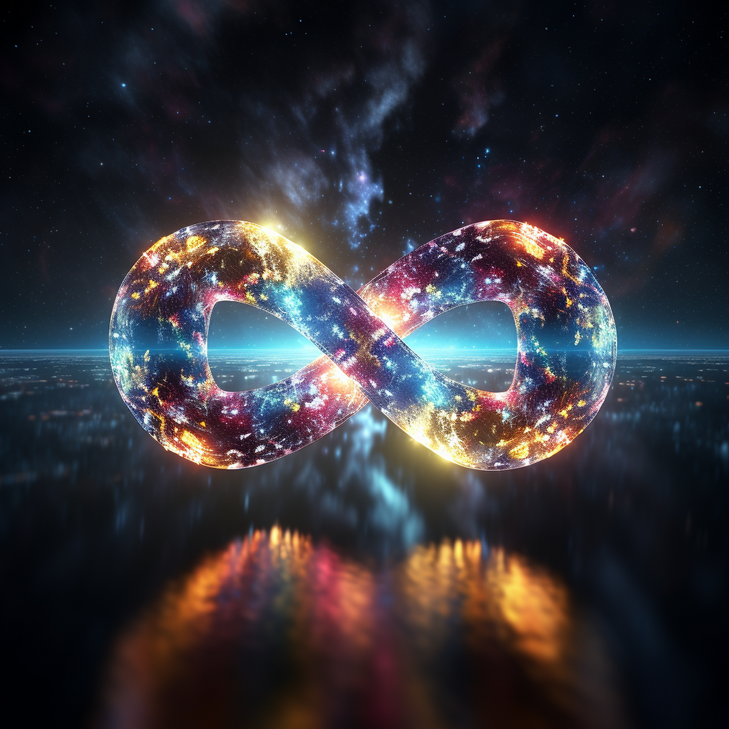 Detailed infinity sign image in cloud technology