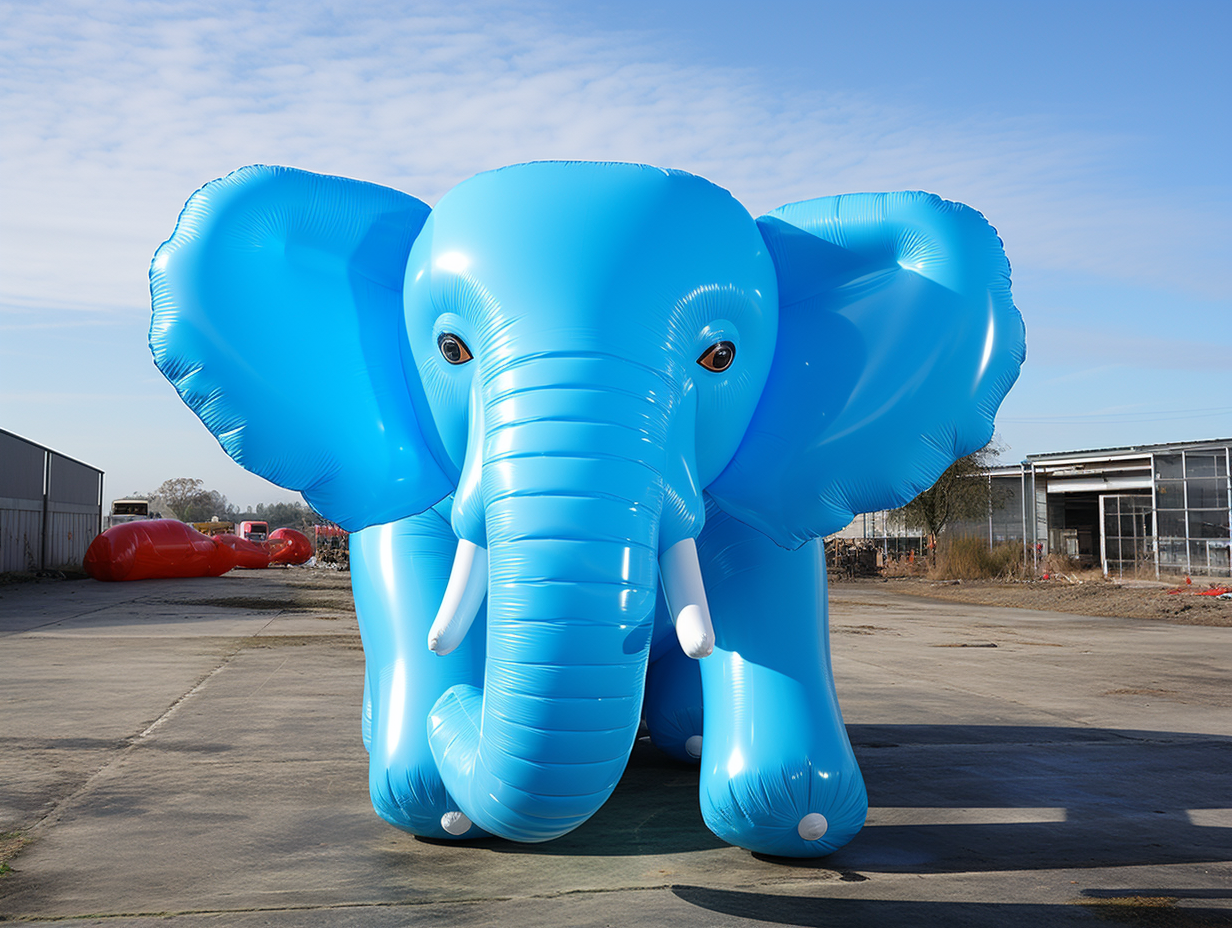 Colorful inflatable elephant head toy