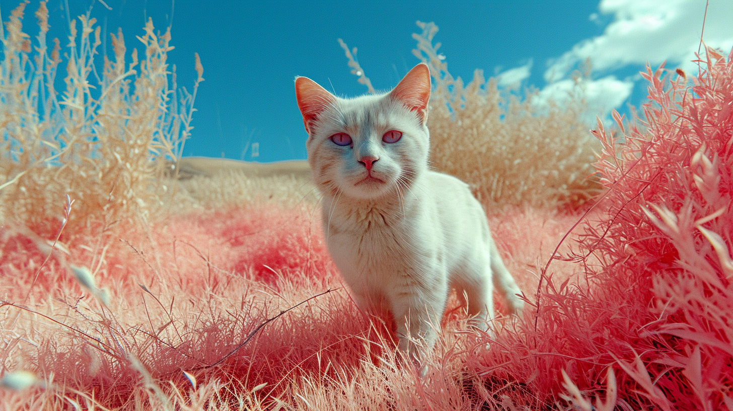 Infrared Cat Portrait Art