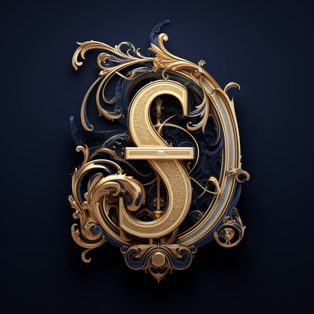 Stylish AS Filigree Initials on G Clef