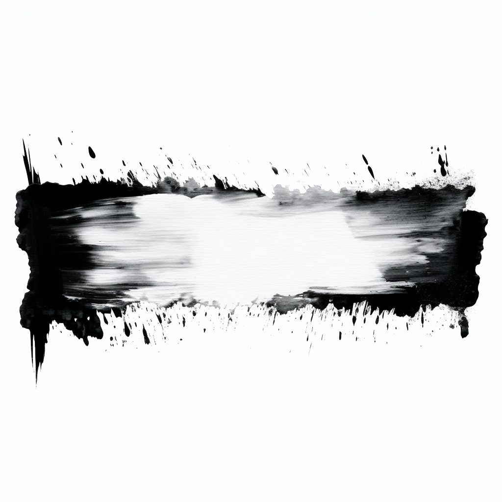 Ink brush stroke on rectangle