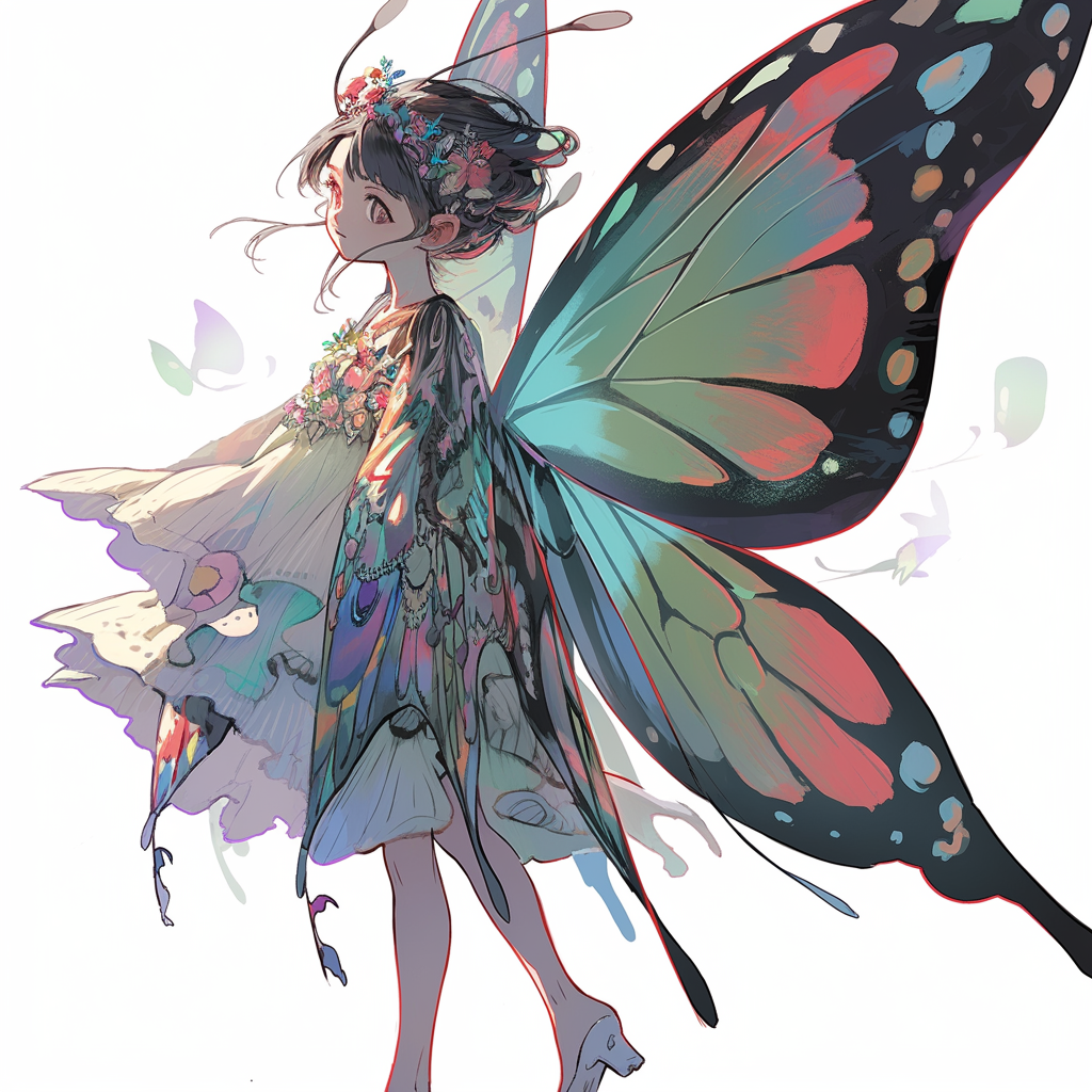 Innocent fairy character with stylish bangs