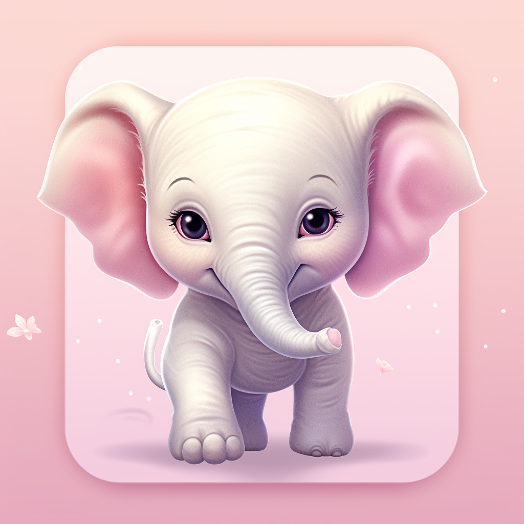 Cute baby elephant SNS icon