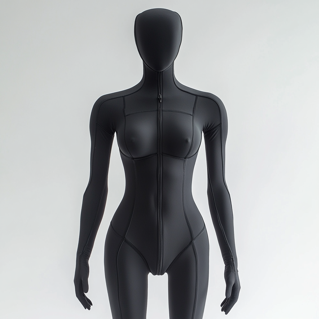 Blacktight neoprene bodysuit design