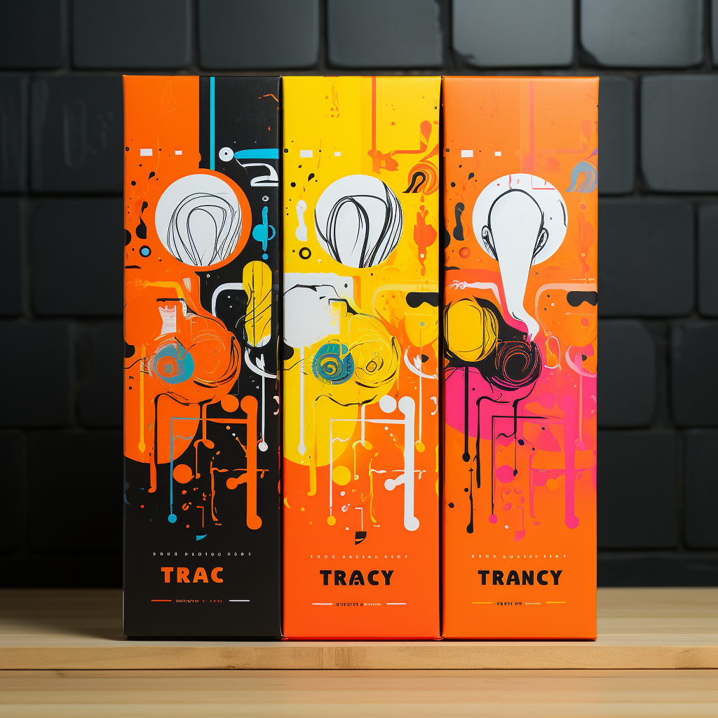 Vibrant illustrated vinyl packaging mockup