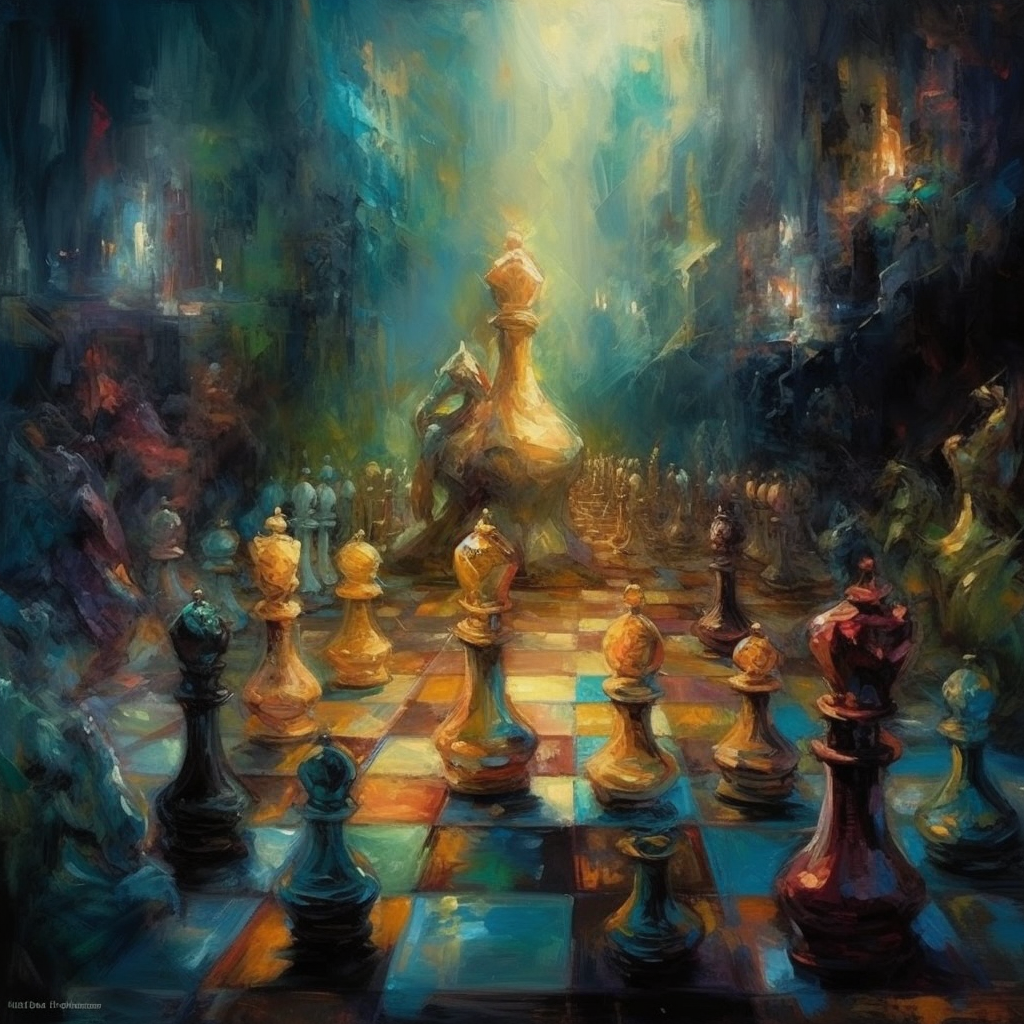 Colorful Chess Painting Image