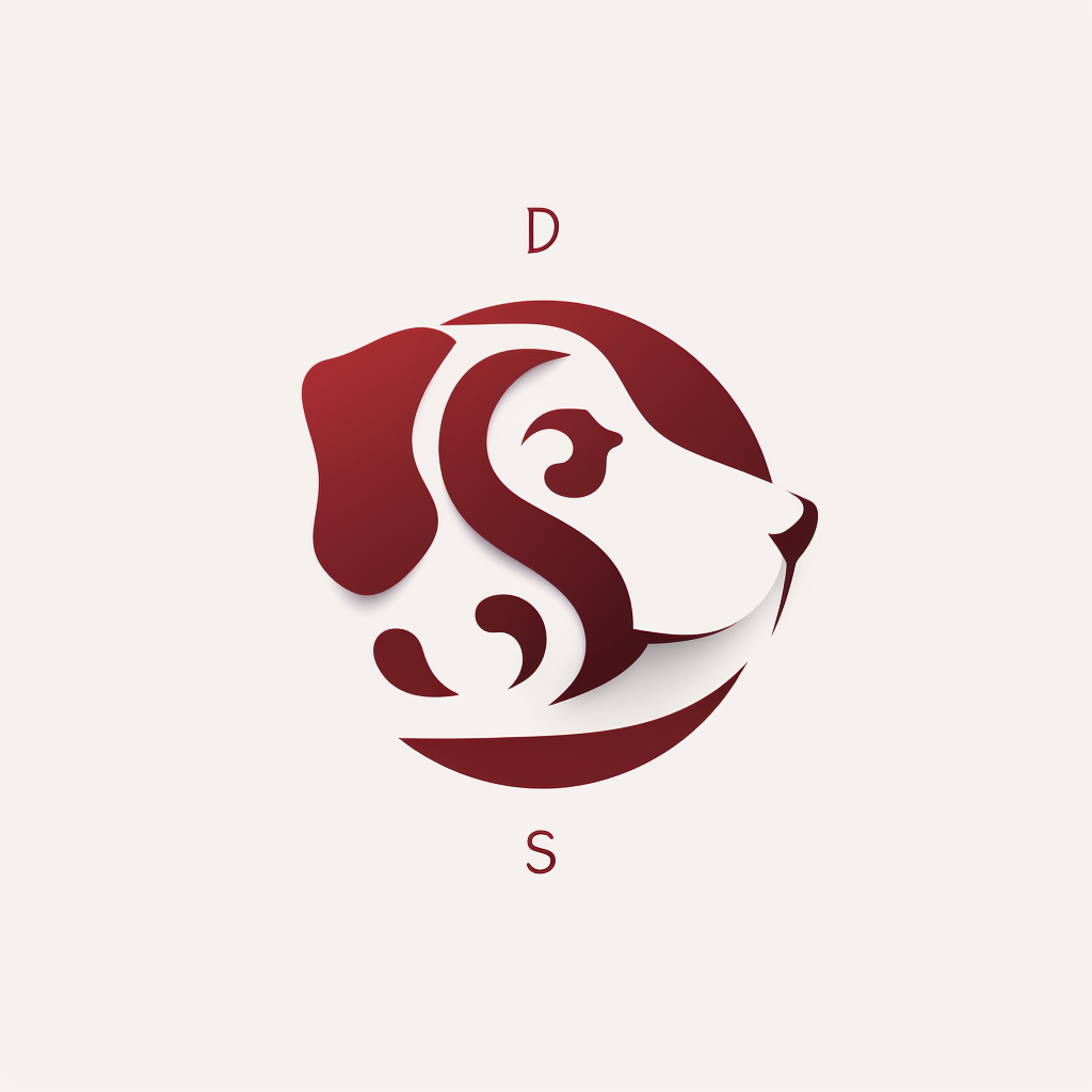 Integrated dog logo with S and D