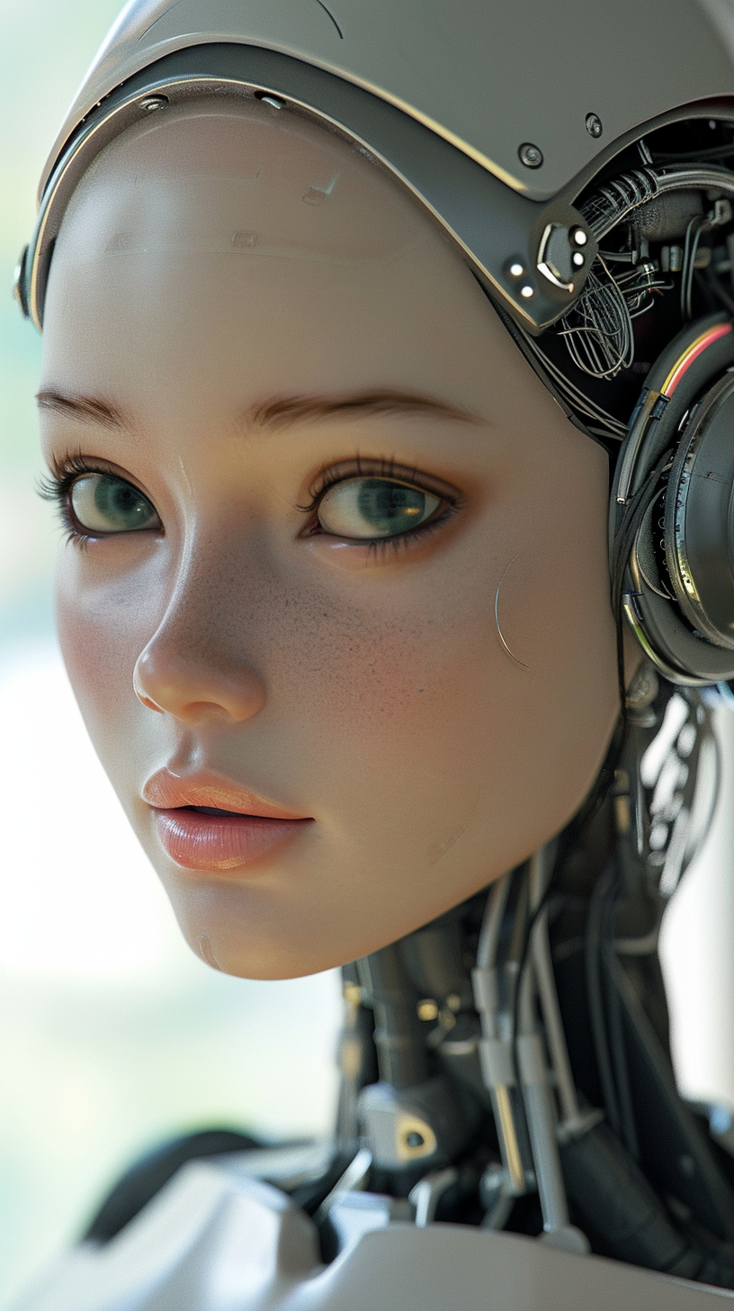 Female AI Robot with Eastern Features