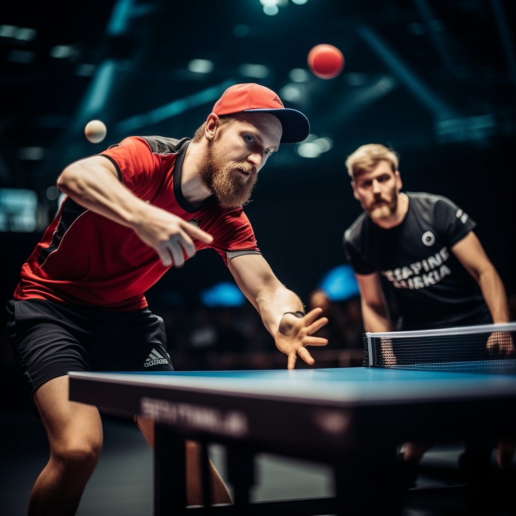 Intense table tennis championship final