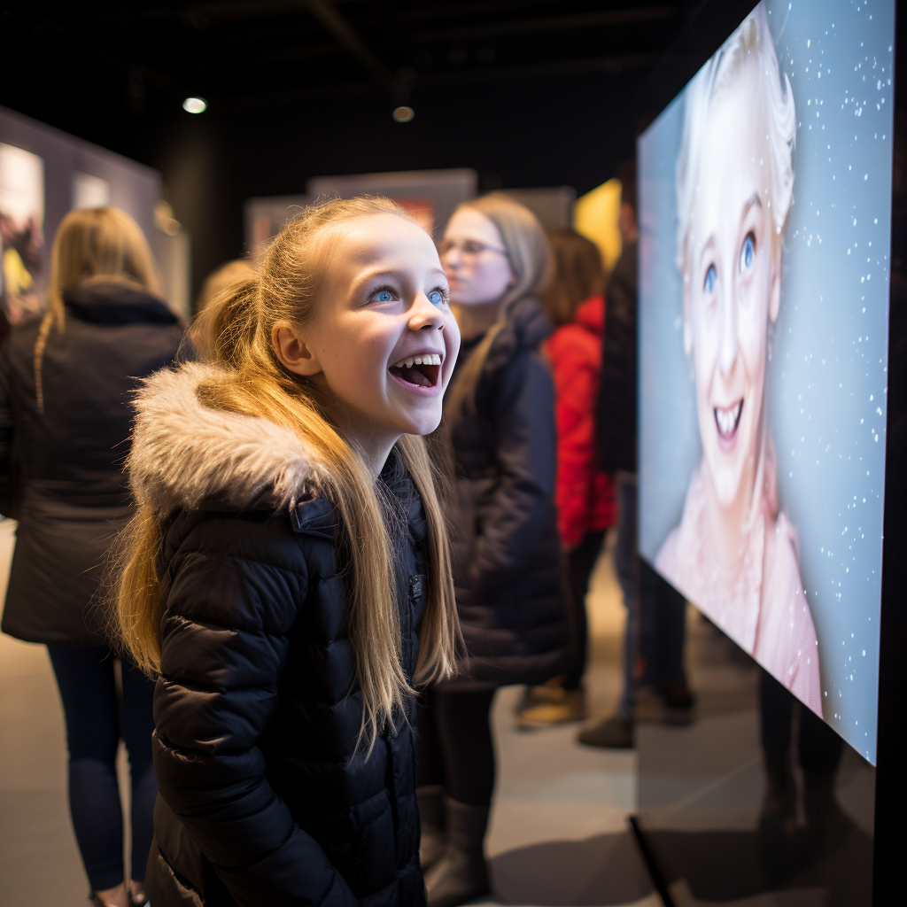 Young girl transforming into favorite artist