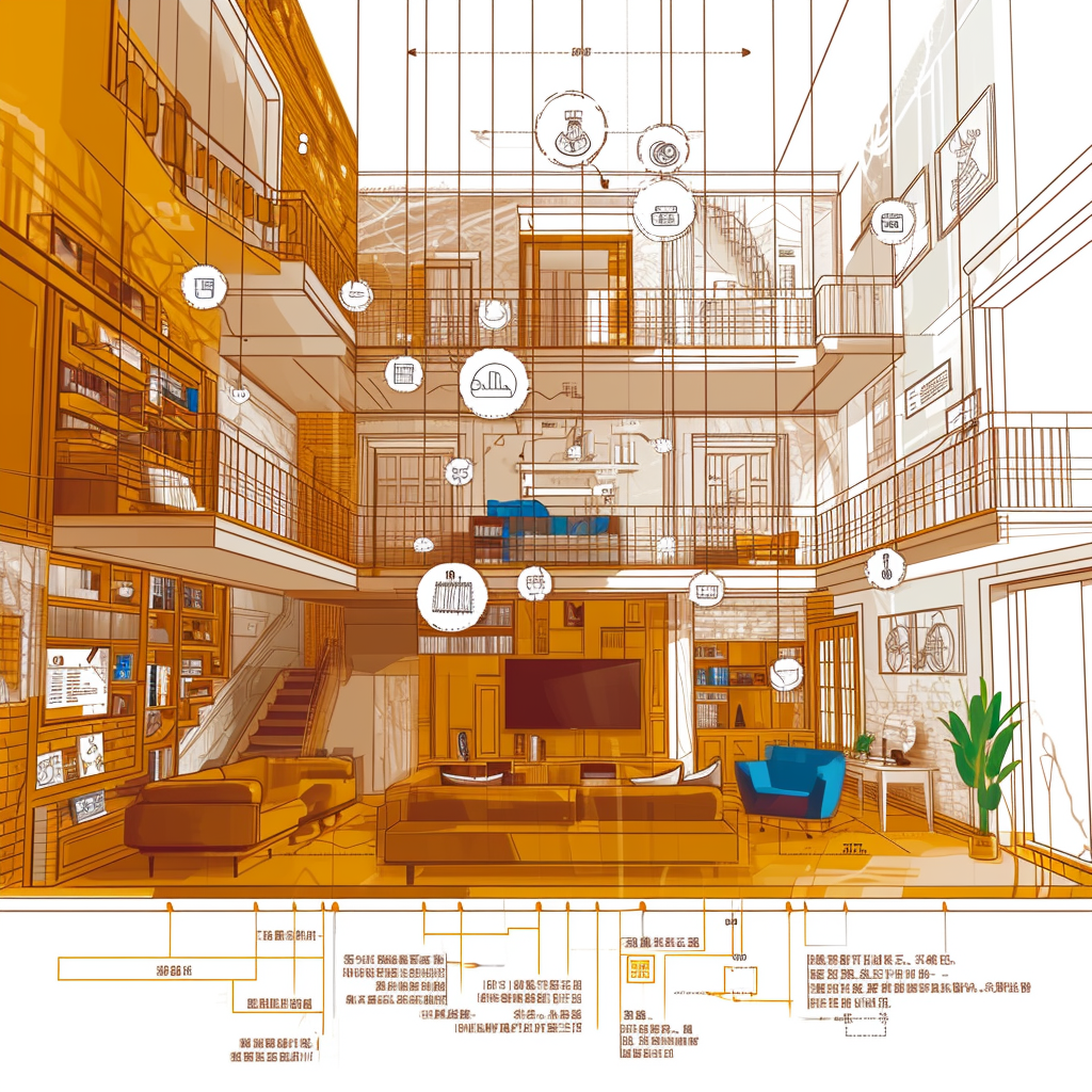 Interior Design Process Infographic Drawings