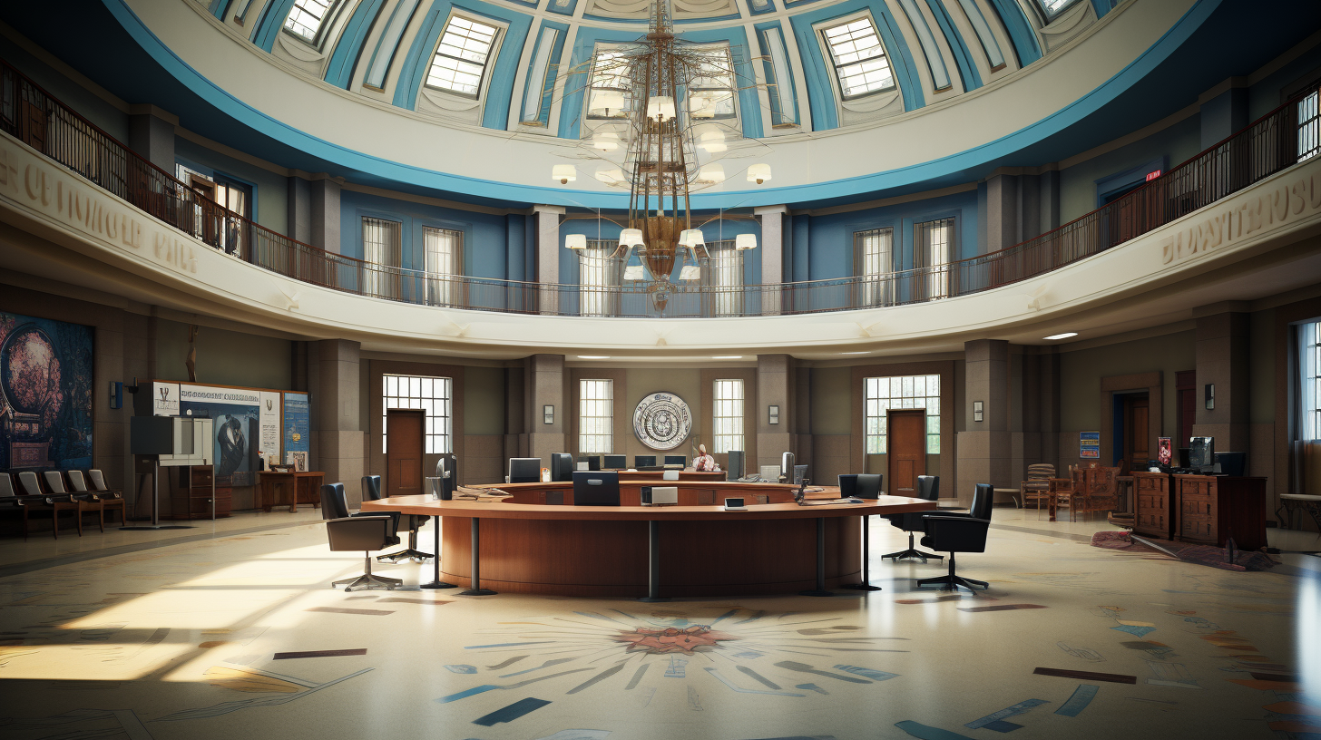 Interior of Police Headquarters in Chicago