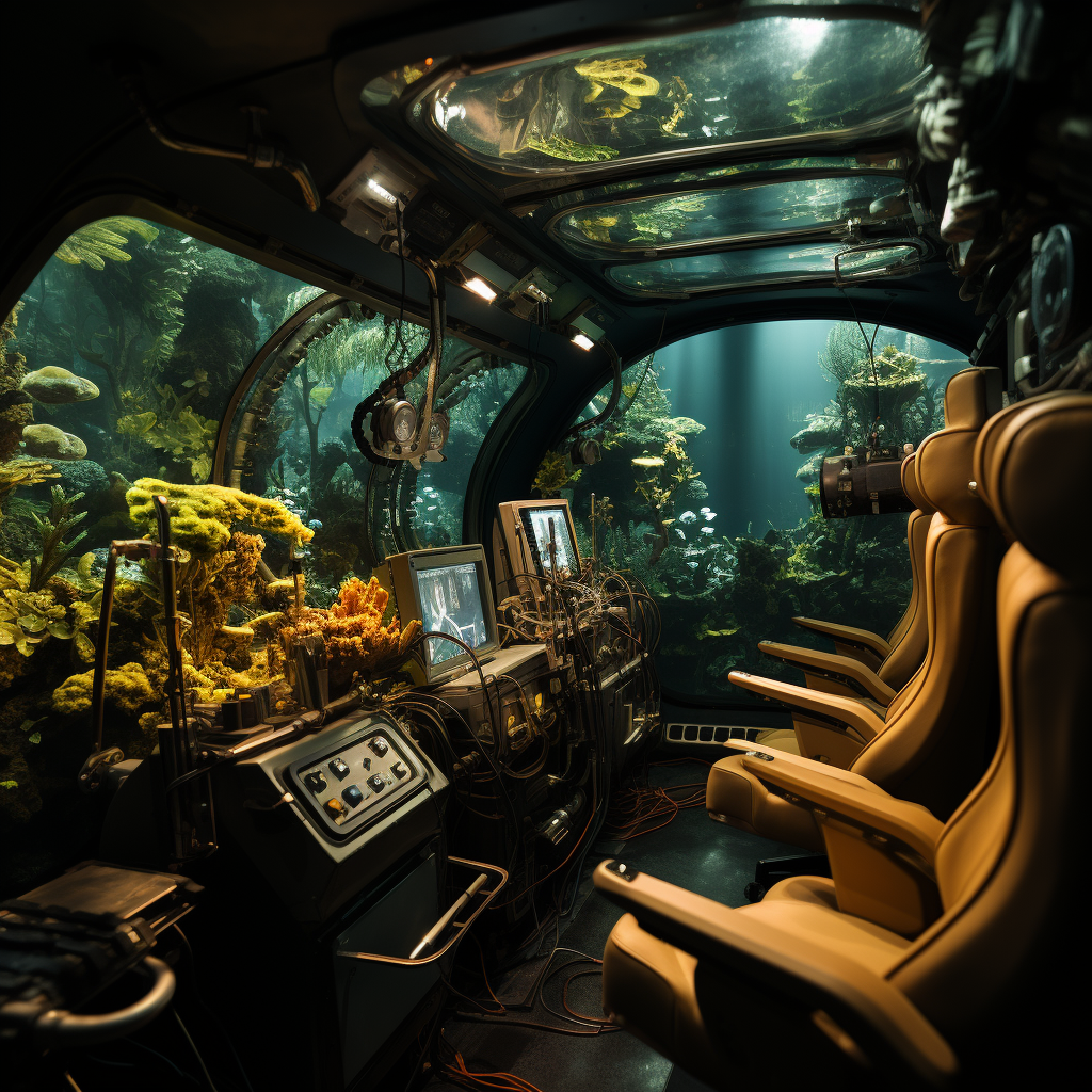 Interior Submarine with Hublot Window View