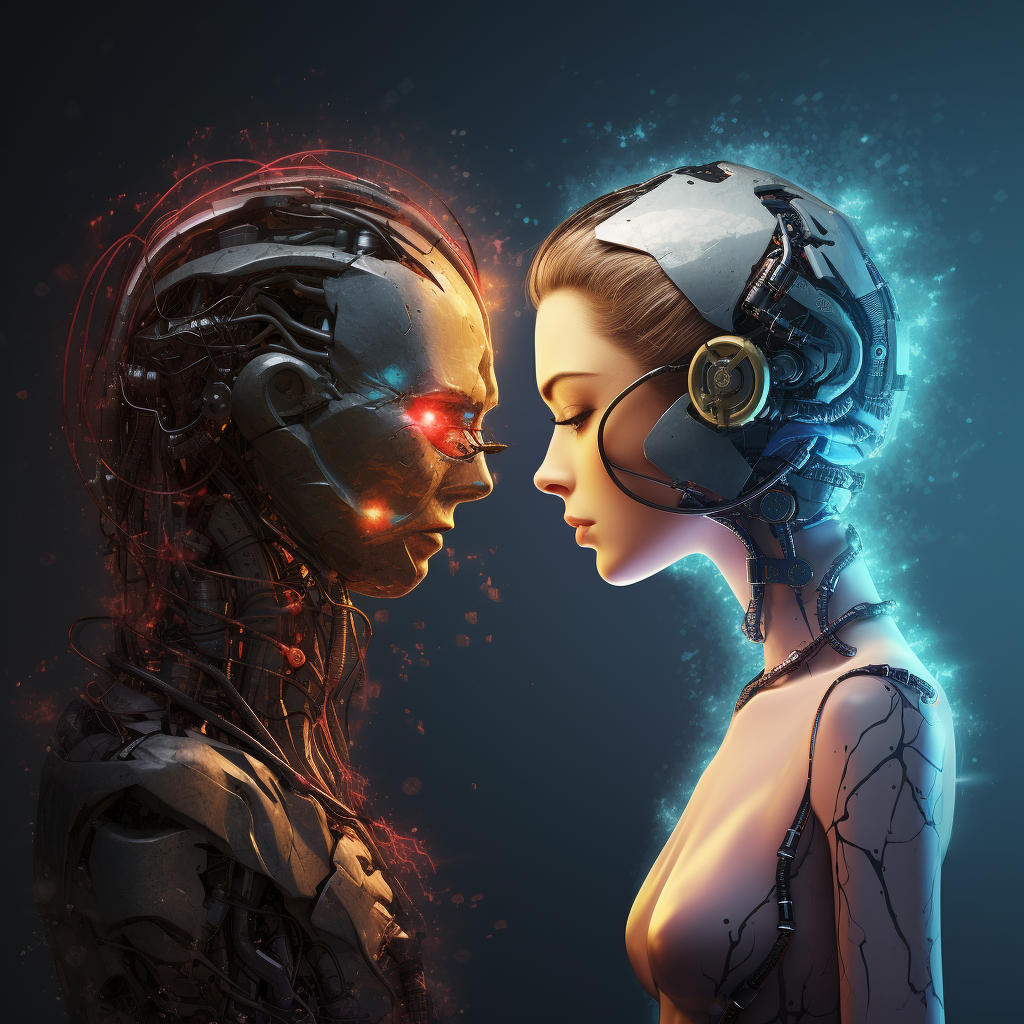 Two AI chatbots in love