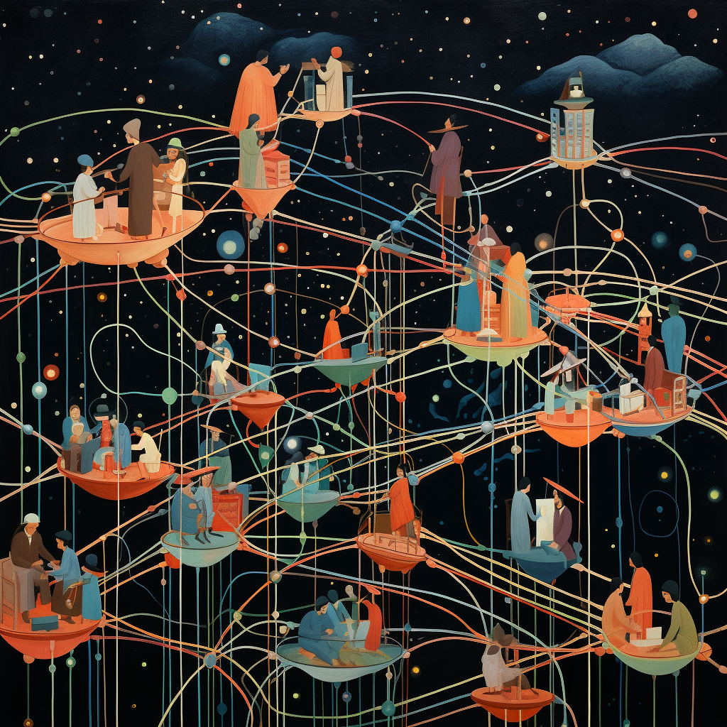 Iconic internet network illustration