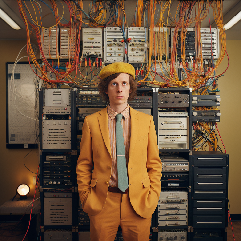 Internet server engineer Wes Anderson working