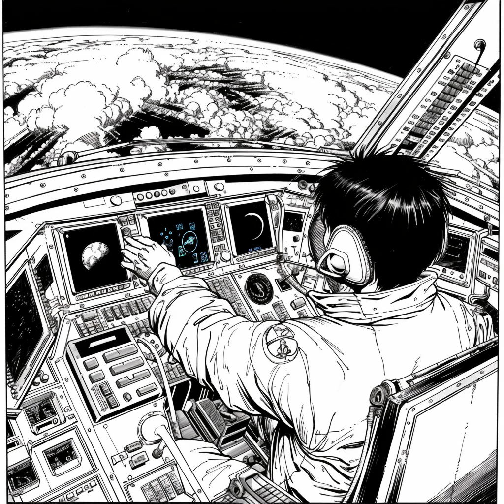 Manga Cooper launching spacecraft