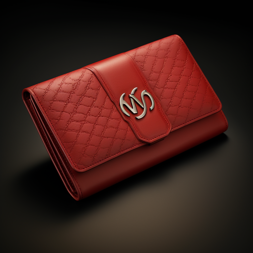 Embossed MG emblem on men's clutch