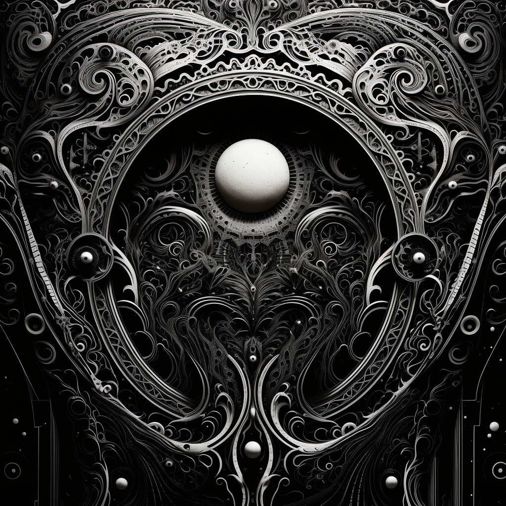 Intricate black and white design