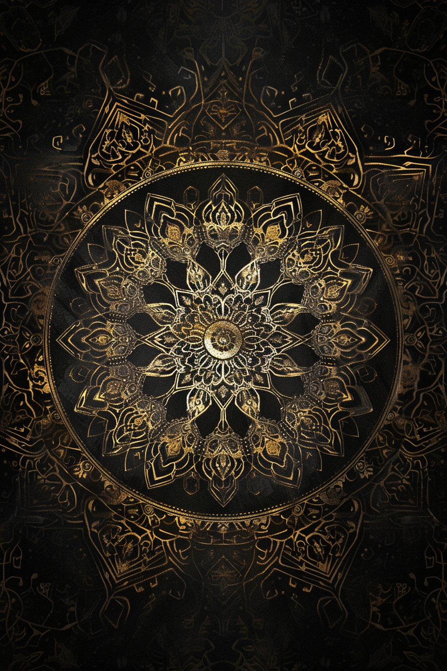 ornate metallic detailed mandala design