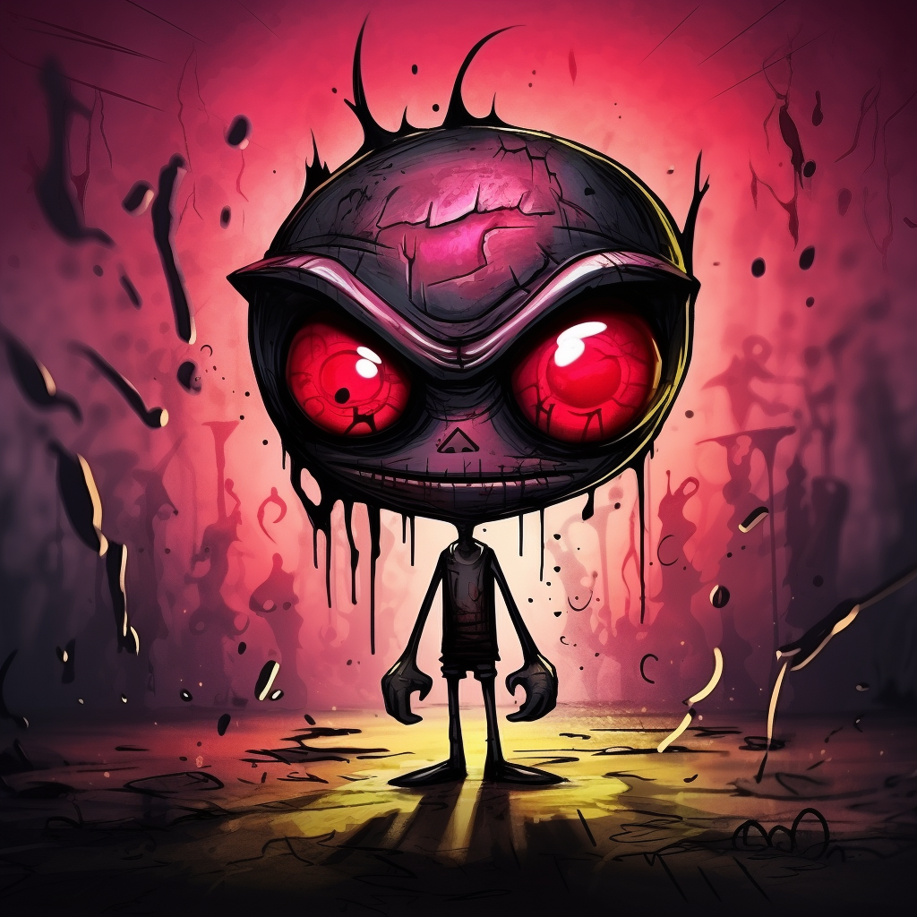 Invader Zim with Intense Rage Tattoo Design