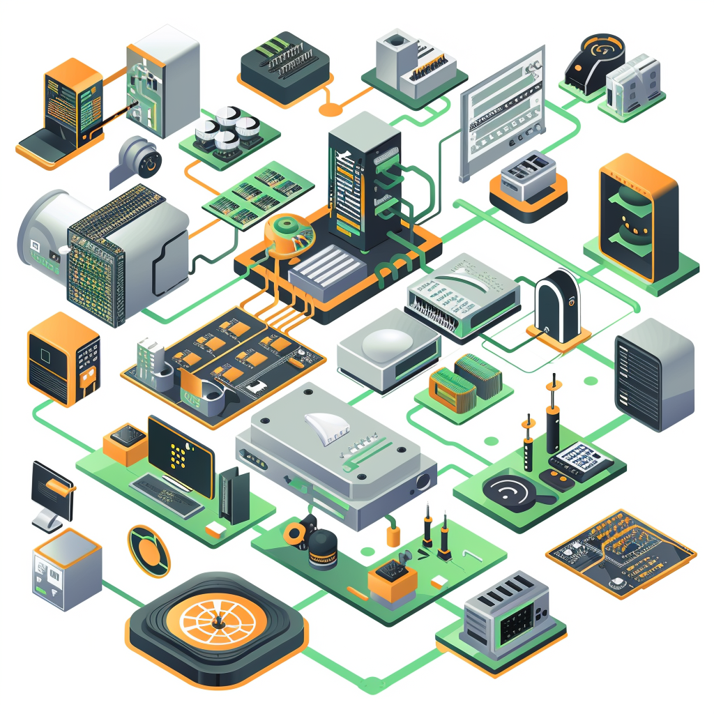 Isometric IoT Architecture White Background Illustration