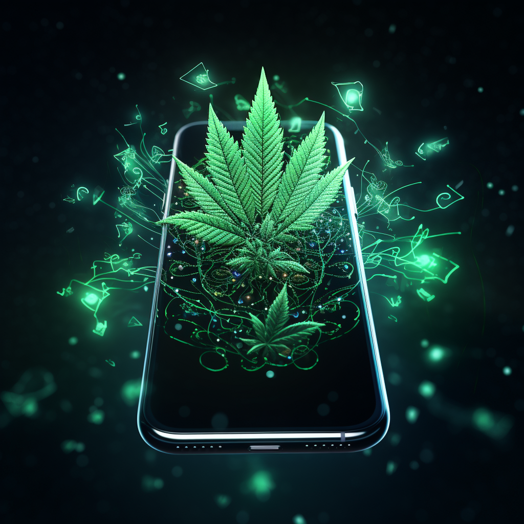 Cannabis Leaf iPhone Icon with Green Bubbles