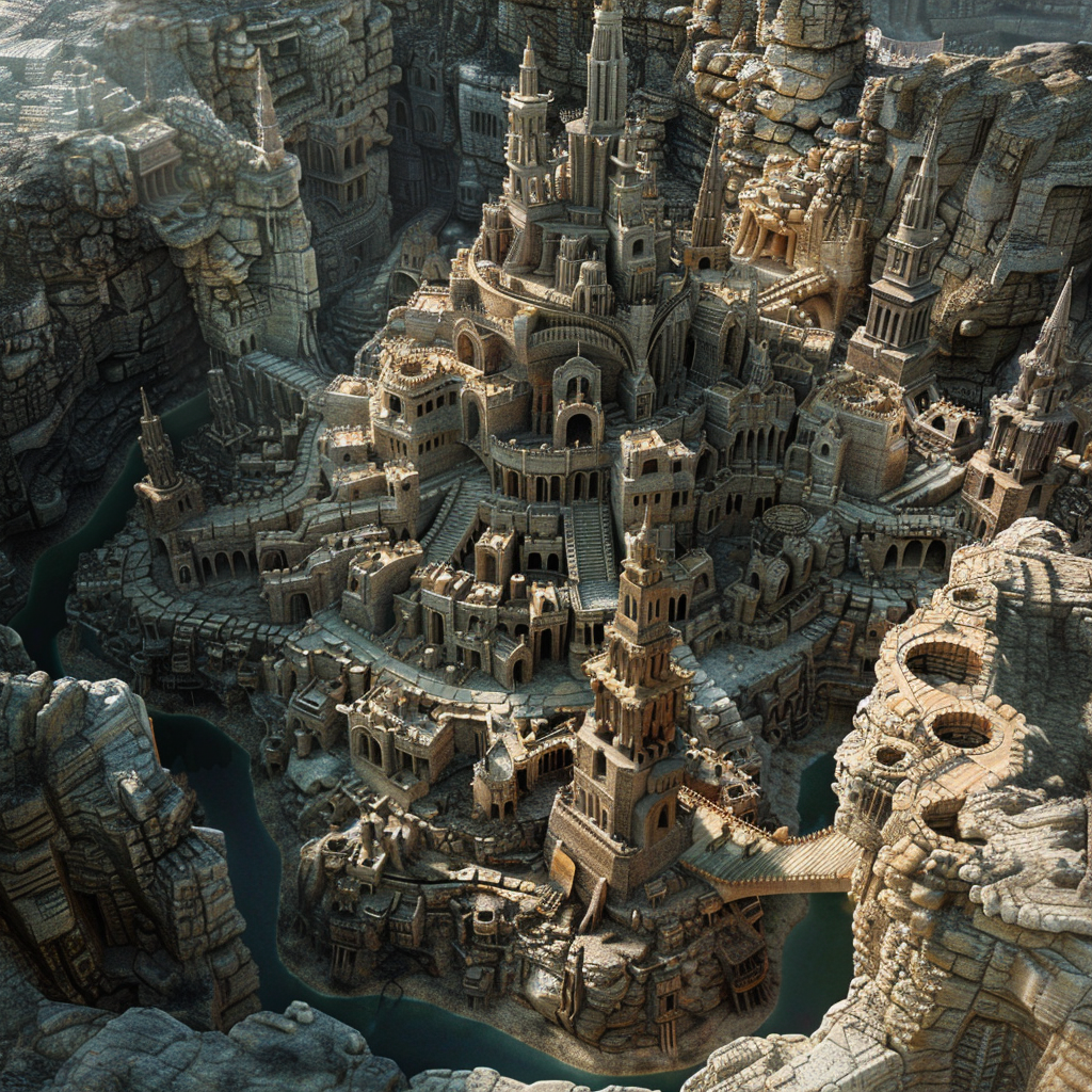 Troll city in fantastical world