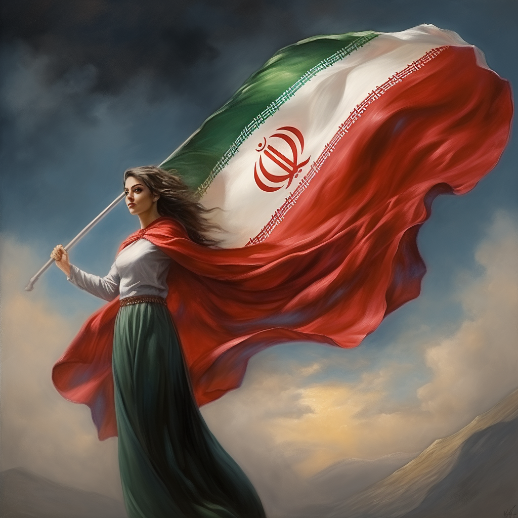 Iran flag waving proudly