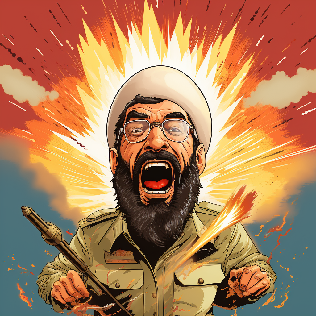 Qasem Soleiman Cartoon Missile Shooting