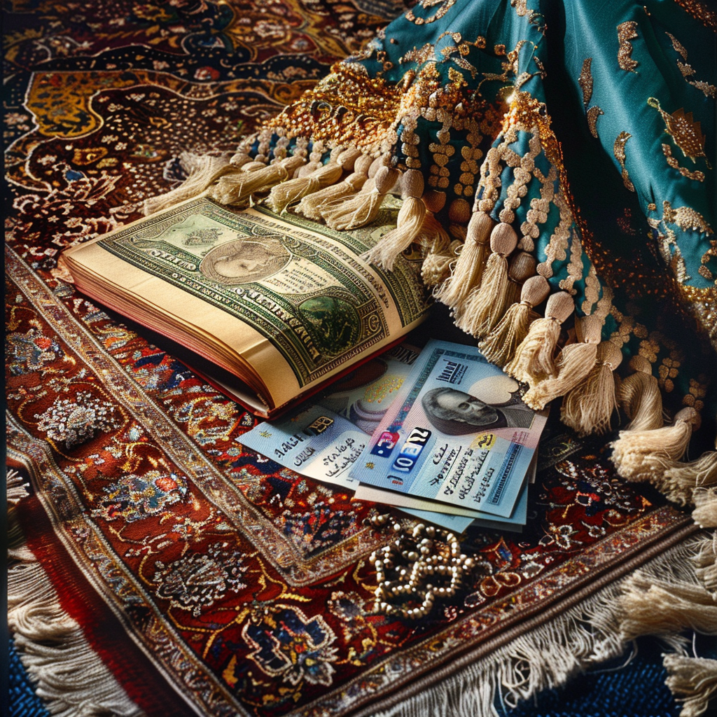 Iranian grandmother Termeh prayer rug blue Tasbih