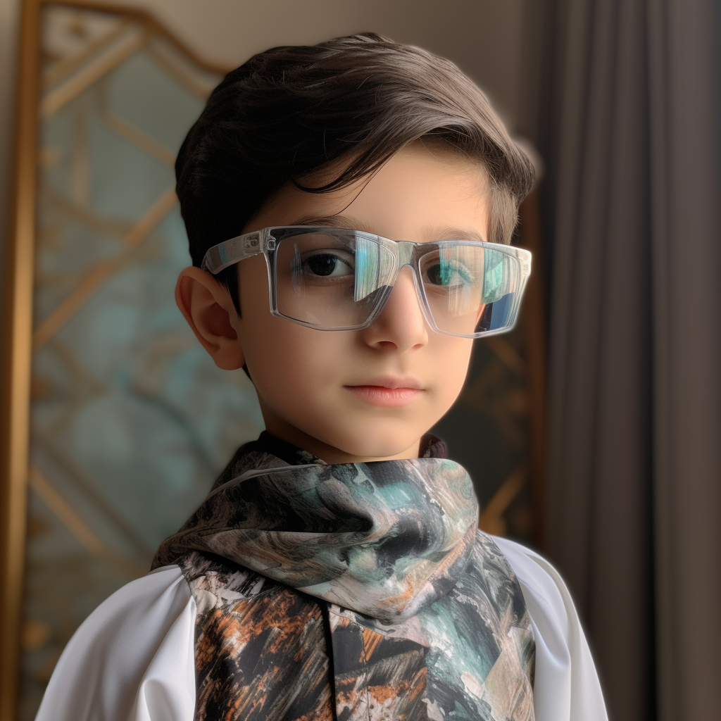 10-year-old Iranian student wearing Metaverse glasses