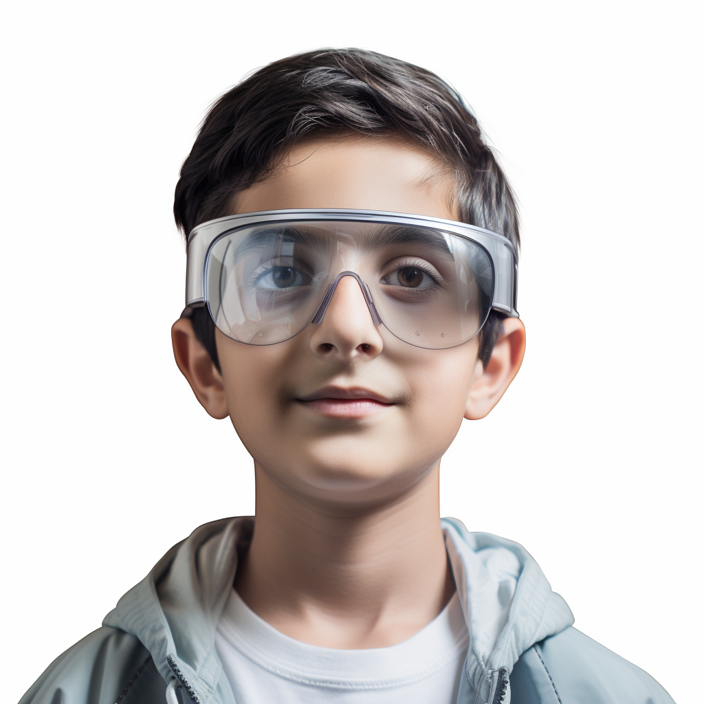 10-year-old Iranian student wearing Metaverse glasses