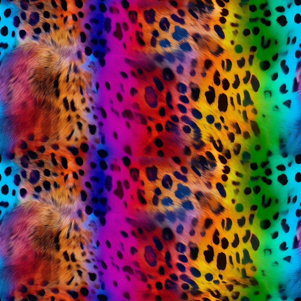 Iridescent leopard pattern with rainbow colors